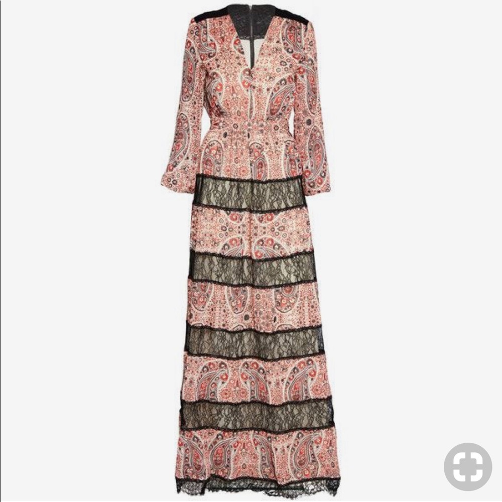 Alice + Olivia Long Sleeves Daren Maxi Dress (New)